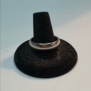 White Tungsten Plain Wedding Band Size 11